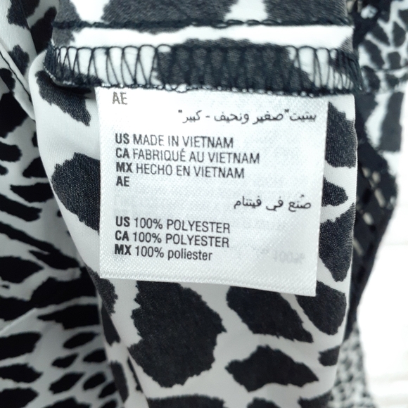 Alfani Blouse PL Animal Print Top Black White 565 - Picture 6 of 7
